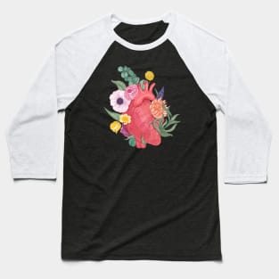 Floral human heart Baseball T-Shirt